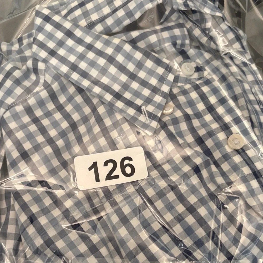 J. Crew men’s blue‎ and White Checkered Casual Shirt size L